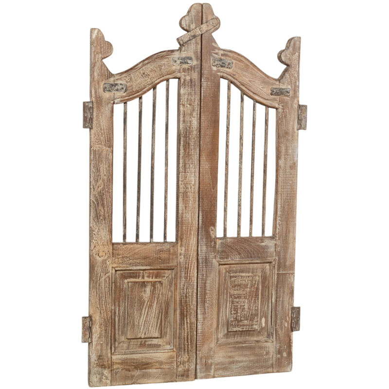 Biscottini - Porte en bois massif et en fer, pour une utilisation intérieure et extérieure