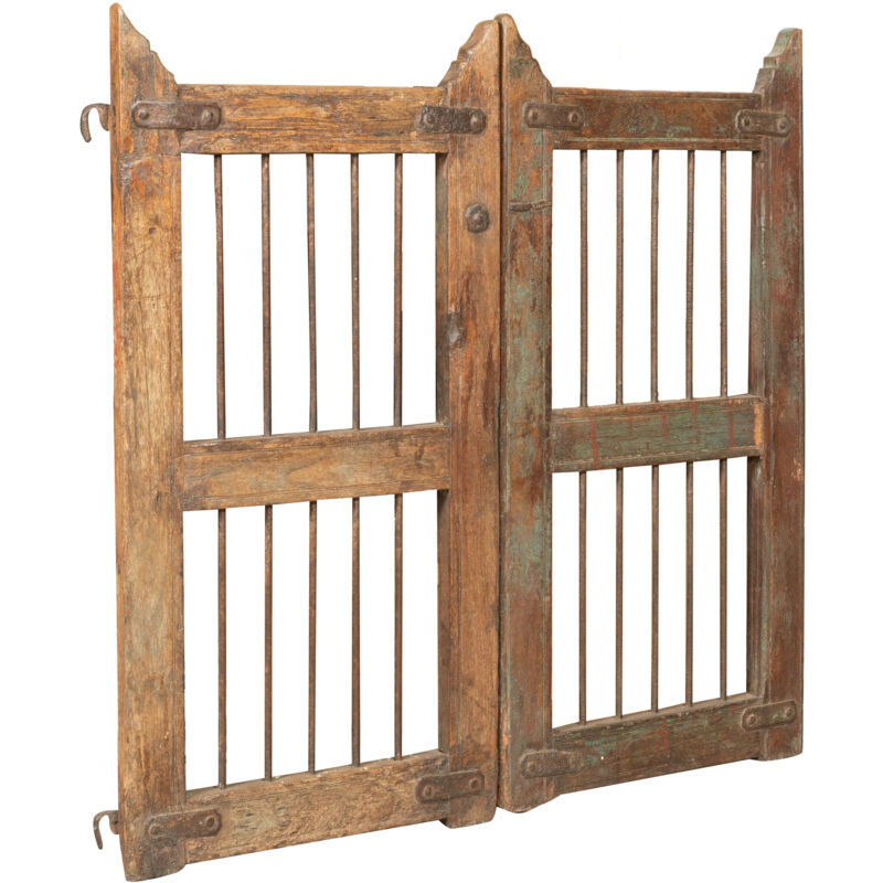 Porte en bois massif et en fer pour une utilisation intérieure et extérieure