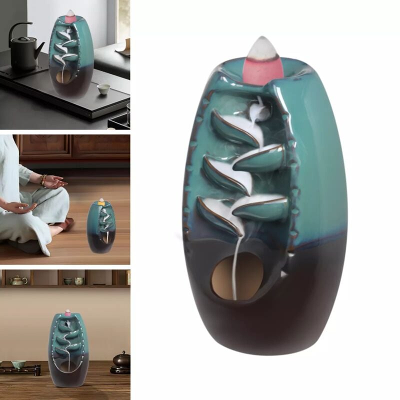 Gojoy - Porte-encens à refoulement en céramique pour aromathérapie, décoration de la maison, refoulement d'encens, cônes d'encens, décoration de la
