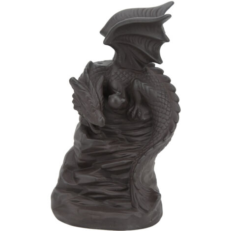 Porte-encens dragon en céramique, brûleur d'encens décoratif pour méditation et décoration intérieure zen.