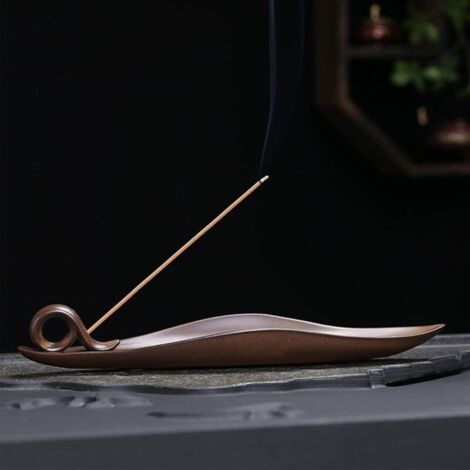 Porte Encens en Céramique - Support et Brûleur D'Encens pour Baton et Feuille - Receveur de Cendres - Décoration de Meubles, Cadeau d'Art