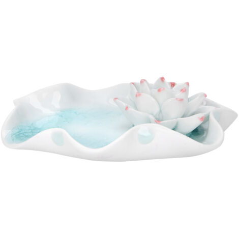 Porte-encens en Forme de Fleur Blanc - Support pour Cônes et Bâtons d'Encens - Décoration d'Intérieur