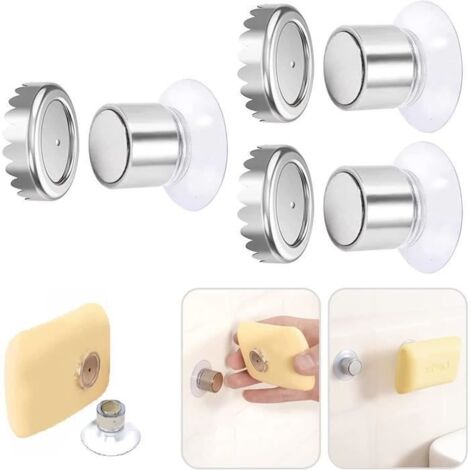 PORTE-ENCENS Lot de 3 Porte-Savon Magnétique à Ventouse Porte Savon Aimanté Douche Mural Acier Inoxydable Support Mural