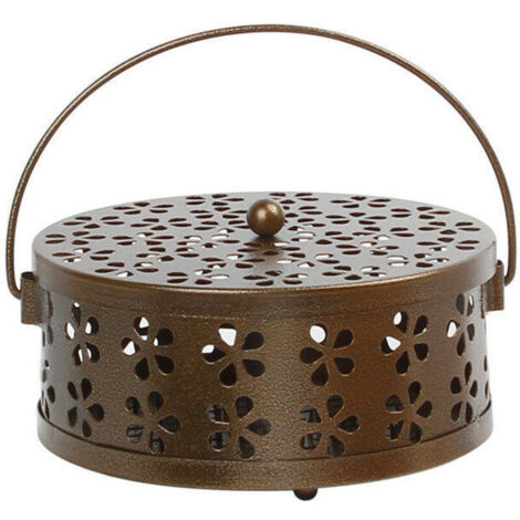 Porte-encens spirale anti-moustique classique porte-encens en métal pour usage extérieur (bronze antique) une pièce