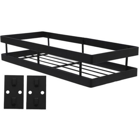 Porte Epice Cuisine Mural Étagère à Épices Acier Inoxydable Convient pour Cuisine Salle de Bain Balcon, (Noir mat, 20cm)