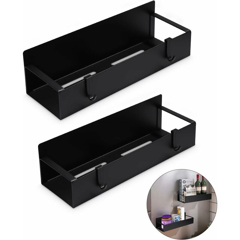 Jusch - Porte-Épices Magnétique, Étagère a Epices Aimantées Métaux, Murale(2PCS)