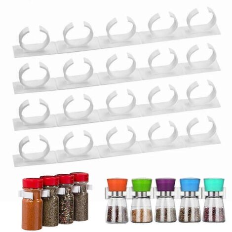 Porte-épices, porte-bouteilles, clip en plastique, crochets de porte d'armoire, support pour pots à épices