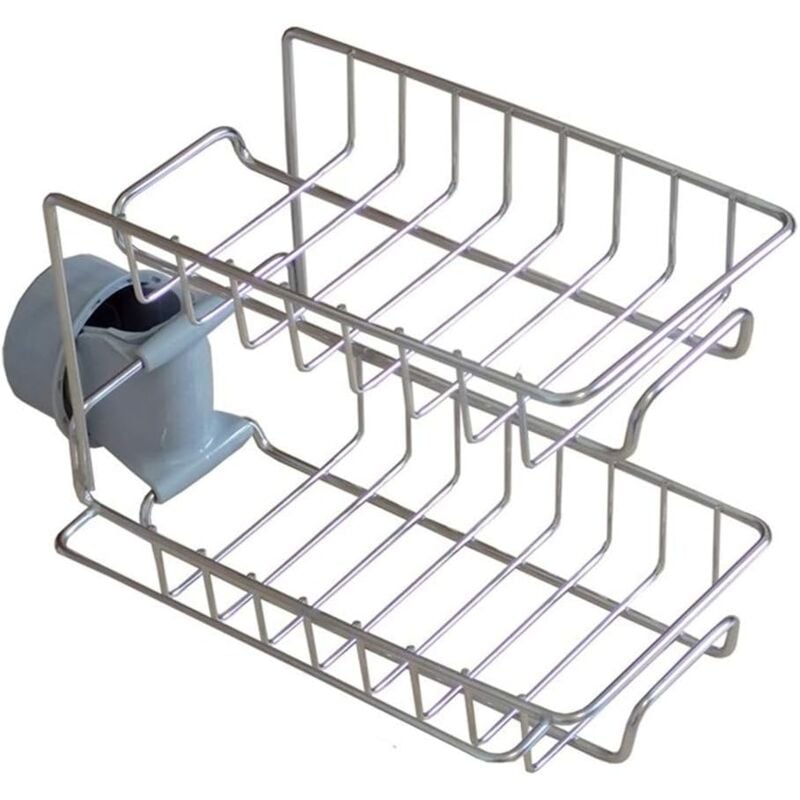 Porte-éponge de cuisine en acier inoxydable, organiseur d'évier, brosse à savon, égouttoir à vaisselle liquide