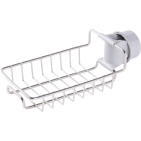 Porte-éponge de robinetterie, organisateur d'évier, porte-éponge en acier inoxydable pour robinet de cuisine et salle de bain
