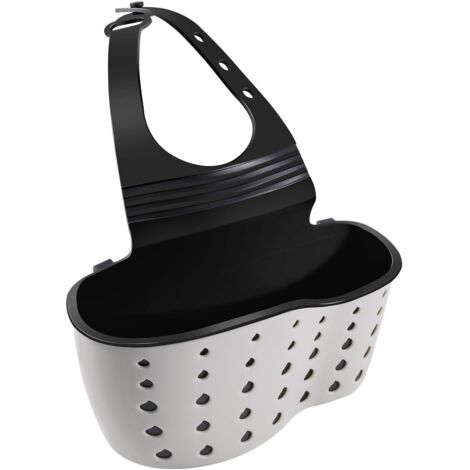 Porte-éponge d'évier de cuisine, organisateur d'éponge à vaisselle, porte-éponge de robinet à sangle réglable avec trous de vidange pour sécher les accessoires de cuisine