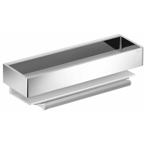 Porte-éponge EDITION 11 avec raclette intégrée - Aluminium argent anodisé / chromé