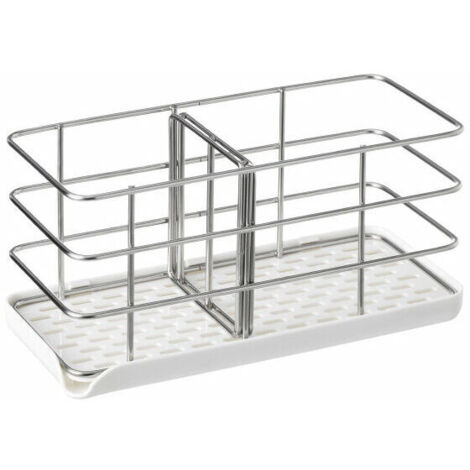 Porte-éponge en acier inoxydable 304, multifonctionnel pour évier de cuisine, organisat d'évier, plateau égouttoir à vaisselle, porte-savon, panneau de suspension réglable 20×8.5×10CM,