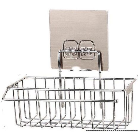 porte Eponge Evier Cuisine, Gelanty Porte-ponge Panier De Rangement En Pour Brosse Torchons Liquide Vaisselle Support D'vier Cuisine Adhsif Fort S