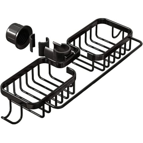 Porte-éponge pour robinet, organiseur cuisine avec égouttoir et crochets, gain de place, égouttage efficace