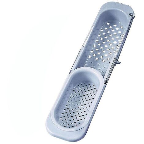 Porte-éponge télescopique pour évier de cuisine, bleu