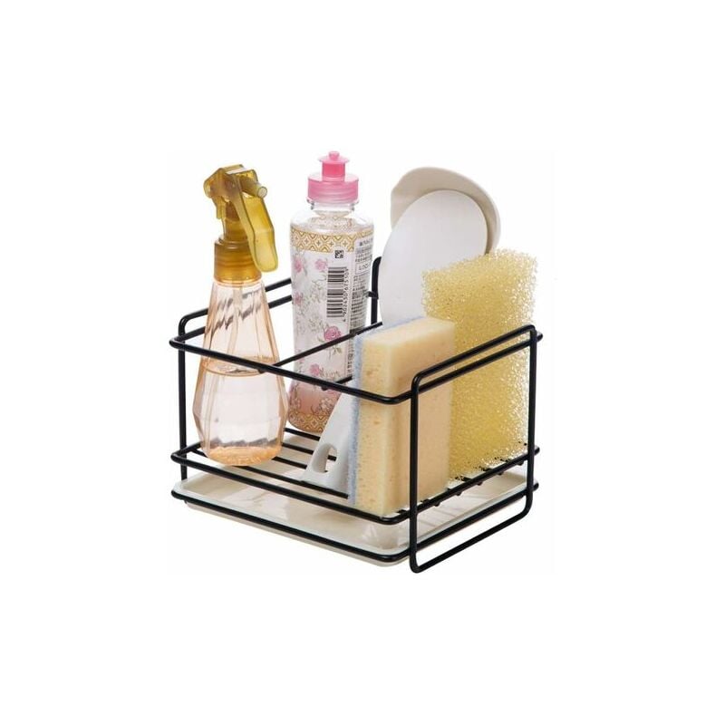 Porte éponges cuisine rangement d'évier support d'éponge en le fer panier porte-ustensiles chiffon de nettoyage et pinceaux support pour liquide