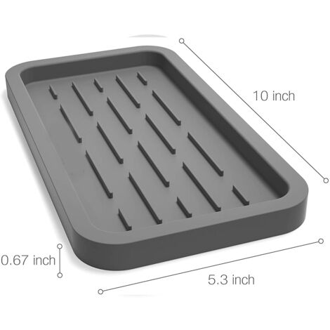 Porte-éponges, organisateur d'évier pour éponges, distributeur de savon, grattoirs et autres ustensiles de vaisselle, gris clair (blanc).-AquaForge