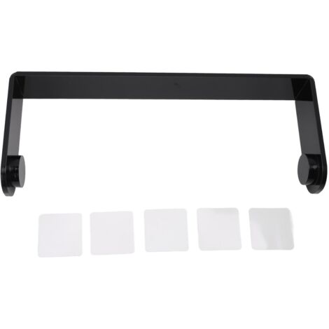 Porte-essuie-tout adhésif acrylique pour placard de cuisine Noir 29.2 x 11.4 x 4.5 cm Sous l'évier, design transparent 5 bandes adhésives inclues