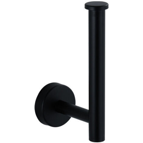 Porte-essuie-tout en acier inoxydable 304 noir mat, étagère suspendue, installation triple direction, compatible tous rouleaux (doubles, grands, extra-larges), dimensions 17 cm, pack avec accessoires.