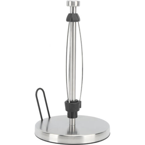 Porte-essuie-tout en acier inoxydable avec effet d'amortissement–​​Fixation sans perçage–Support pour la maison (Cercle argenté)