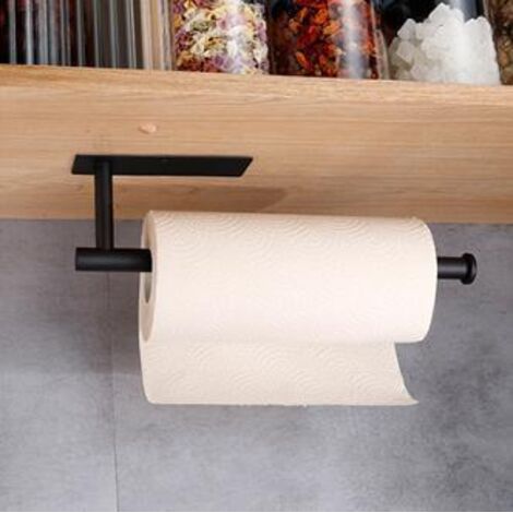 Porte-essuie-tout mural auto-adhésif en acier inoxydable pour la cuisine, idéal pour le garde-manger, la cuisine et la salle de bain.