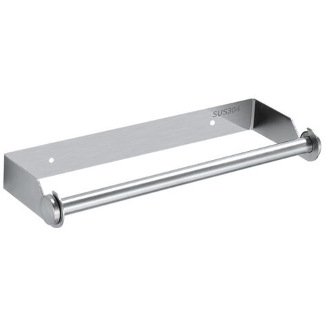 Porte-essuie-tout mural en acier inoxydable pour cuisine, garde-manger, évier, salle de bain, 33 cm, argent