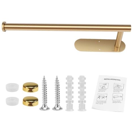 Porte-essuie-tout muraux autocollants pour cuisine avec vis, couleur or.