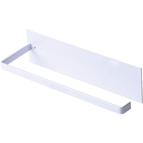 Porte Essuie-Tout, Porte-Papier Cuisine Mural, Supports pour Papier Essuie Tout sans Perçage, Porte-Rouleau Cuisine en Métal, Dérouleur Sopalin Auto-Adhésif Cuisine, 25cm - Blanc