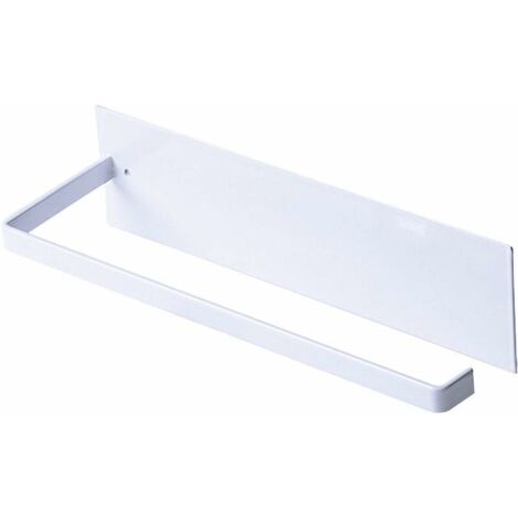 Porte Essuie-Tout, Porte-Papier Cuisine Mural, Supports pour Papier Essuie Tout sans Perçage, Porte-Rouleau Cuisine en Métal, Dérouleur Sopalin Auto-Adhésif Cuisine, 25cm - Blanc