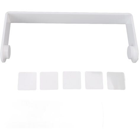 Porte-essuie-tout sous meuble adhésif en acrylique - Distributeur rouleaux cuisine/salle de bain - Blanc - 11.5 x 4.5 pouces