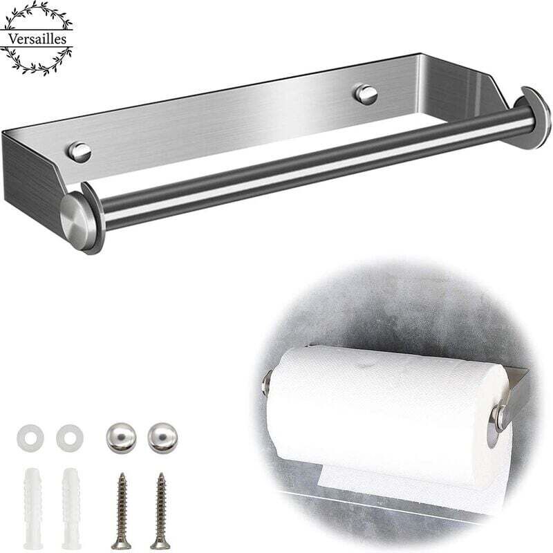 Porte essuie-tout Support pour Porte Papier Cuisine Essuie Tout en Acier Inoxydable Distributeur Dérouleur Essuie Tout Porte Rouleau de Cuisine Mural