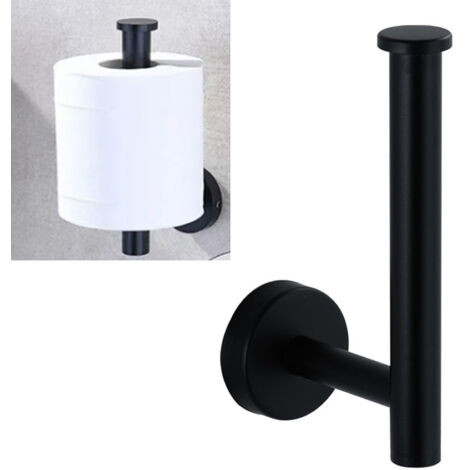 Porte-essuie-tout suspendu en acier inoxydable noir mat, design cylindrique, pour la maison
