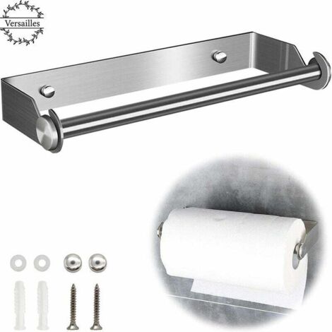 Porte essuietout Support pour Porte Papier Cuisine Essuie Tout en Acier Inoxydable Distributeur Dérouleur Essuie Tout Porte Rouleau de Cuisine Mural