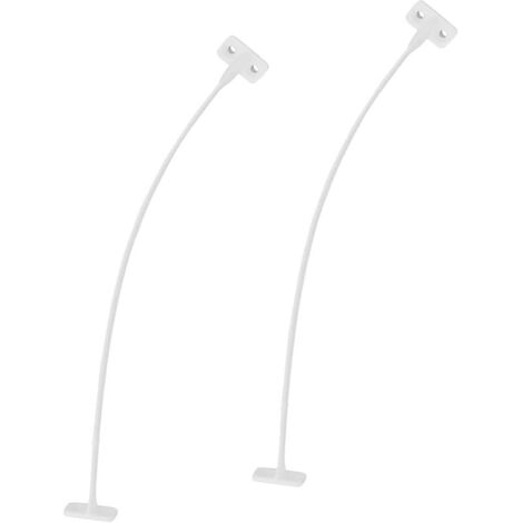Porte-étendoir en plastique blanc H3951 2 pièces Charnière porte-étendoir 200 mm Fermeture éclair moderne pour rabat Câble pour portes d'armoires et compartiments de bar
