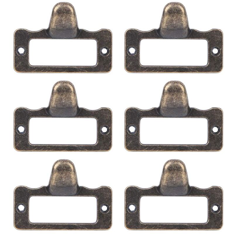 Zoternen - Porte-étiquette en bronze Porte-cartes de visite en métal pour tiroirs et armoires Porte-cartes de visite