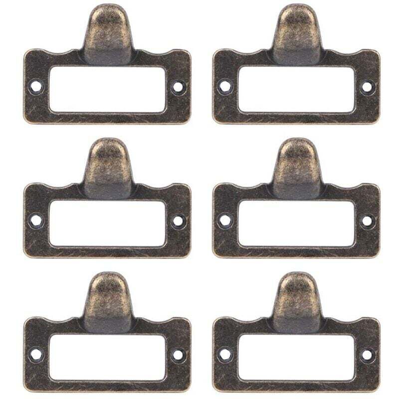 Porte-étiquette en bronze Porte-cartes de visite en métal pour tiroirs et armoires Porte-cartes de visite