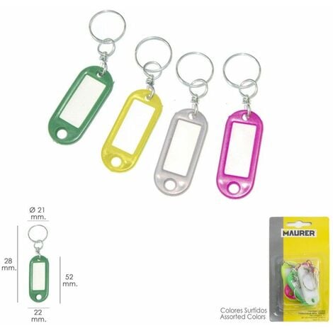 Lot de 6 porte-clés avec étiquette Apli assortiment de couleur - Porte clef  - Achat & prix