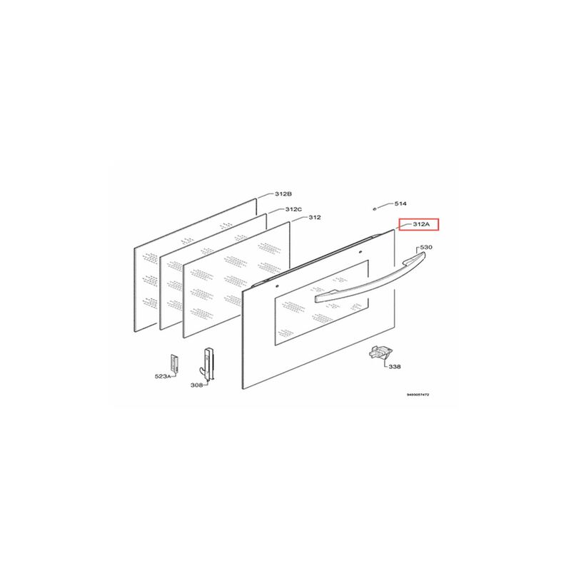 Faure - porte extérieure de four pour four 357867791