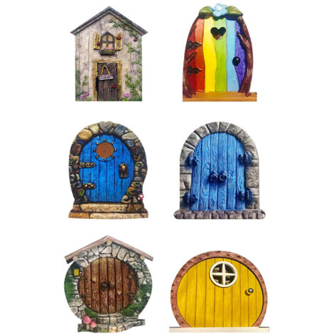 Porte Fée Miniature 6 Pièces Bois Haute Qualité Décoration Magique Jardin Enchanté