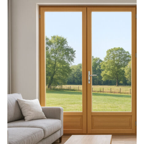 Fenêtre Bois GD Menuiseries – 2 Vantaux H155 X L100 – Double Vitrage Argon – Neuve