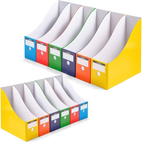 Porte-fichiers de magazines, porte-dossiers, organisateur de magazines, bacs à livres, lot de 12, multicolore