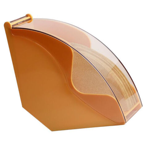 Porte-filtre Café Acrylique avec Couvercle - Boîte de Stockage Anti-Poussière pour Filtres Papier en Forme d'Éventail - Dispenser Conteneur Jaune