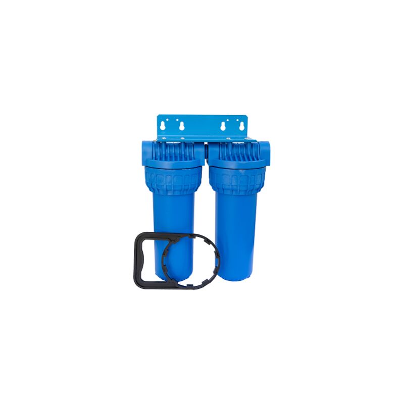 Porte filtre à eau double opaque avec cartouches filtration anti-boue anti-goût