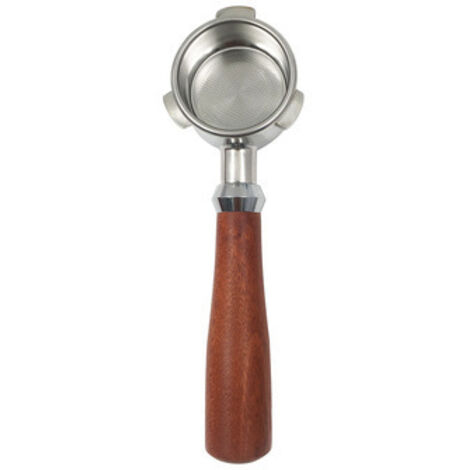 Porte-filtre expresso 54 mm sans fond, inox poignée bois