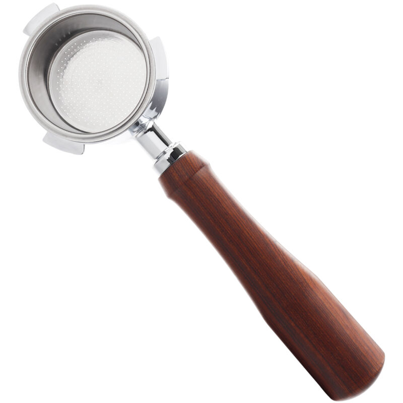 Porte-filtre sans fond de 51 mm avec panier en acier inoxydable à 3 oreilles et poignée en bois massif, pièces de rechange compatibles avec la