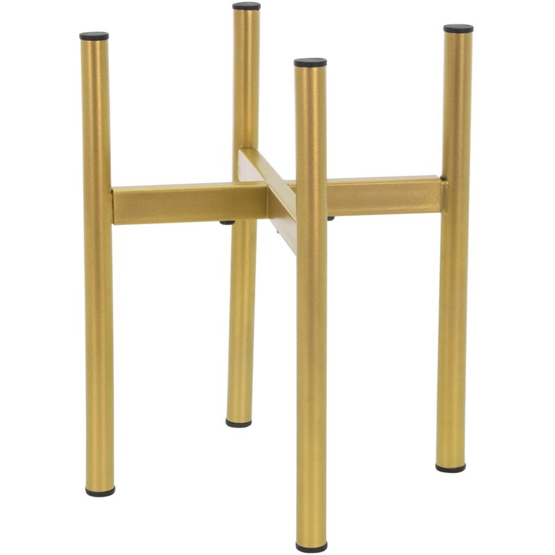 ML-Design Support pour Fleurs Or, 18-25x18-25x30 cm, Pots de Fleurs Surélevé, Moderne, Métal Résistant aux Intempéries, Robuste, Taille Réglable,