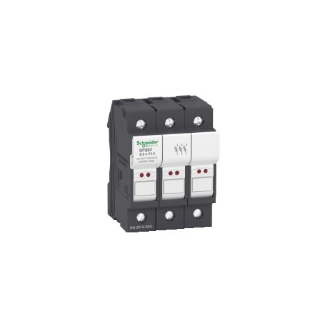 PORTE-FUS 3P 25A POUR FUSIBLE 8,5 X 31,5 MM / VOYANT FUSION FUSIBLE - DF83V