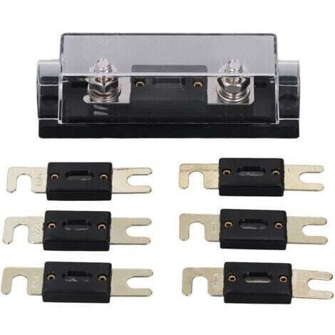 Porte-fusible 250A 48V, Surface plaquée or, couvercle Transparent, porte-fusible en ligne pour voiture RV