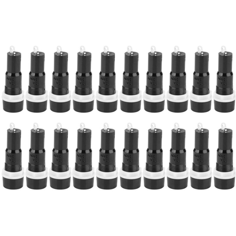 Rapanda - Porte-Fusible 5X20Mm Fusible Noir 20 Pièces Porte-Fusible Mf 527 5X20Mm Fusible Boîtier Noir Fusible Protection Boîtier