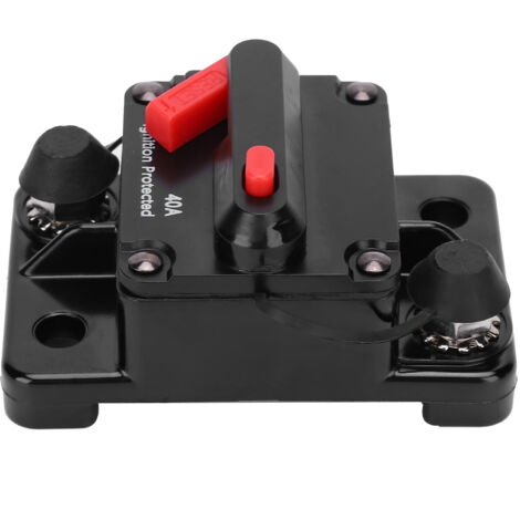 Porte-fusible à réarmement automatique étanche en cuivre, interrupteur 12-42V DC 40A rouge